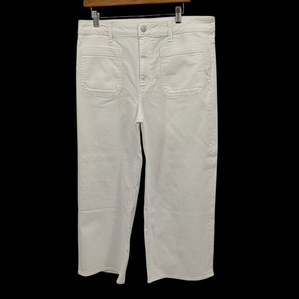 Quince Women Bella Stretch Patch Pocket Wide Leg Jeans Cloud White 33